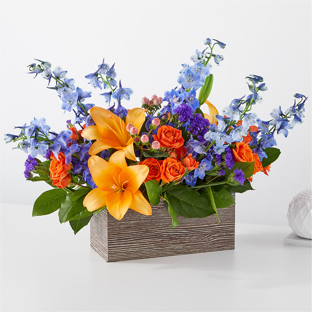 Radiant Citrus Box Bouquet – Eastland Heaven Sent Floral, Eastland TX