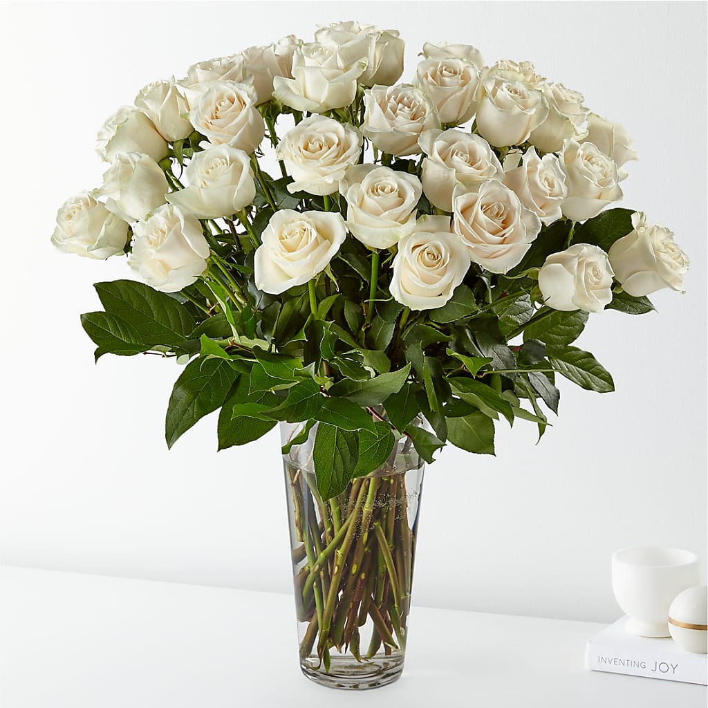 Long Stem White Rose Bouquet – Eastland Heaven Sent Floral, Eastland TX