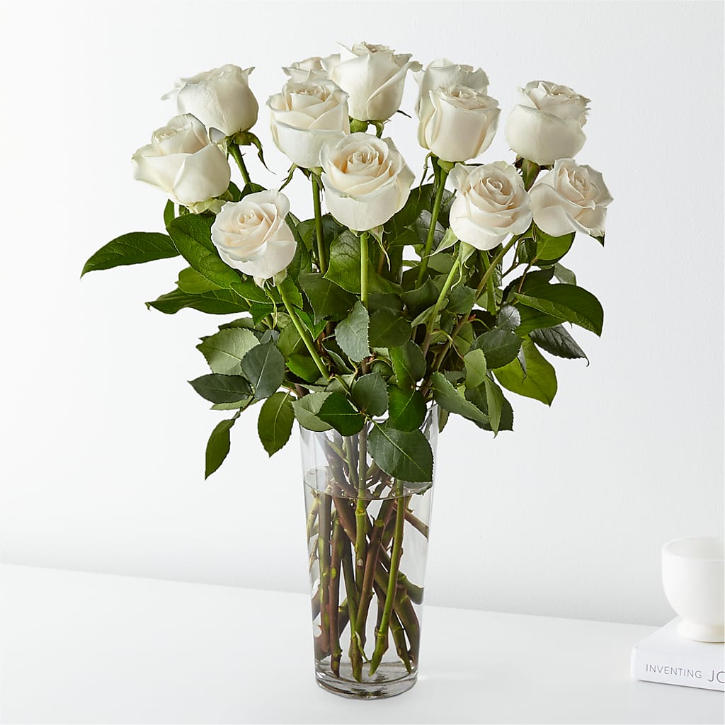Long Stem White Rose Bouquet – Eastland Heaven Sent Floral, Eastland TX