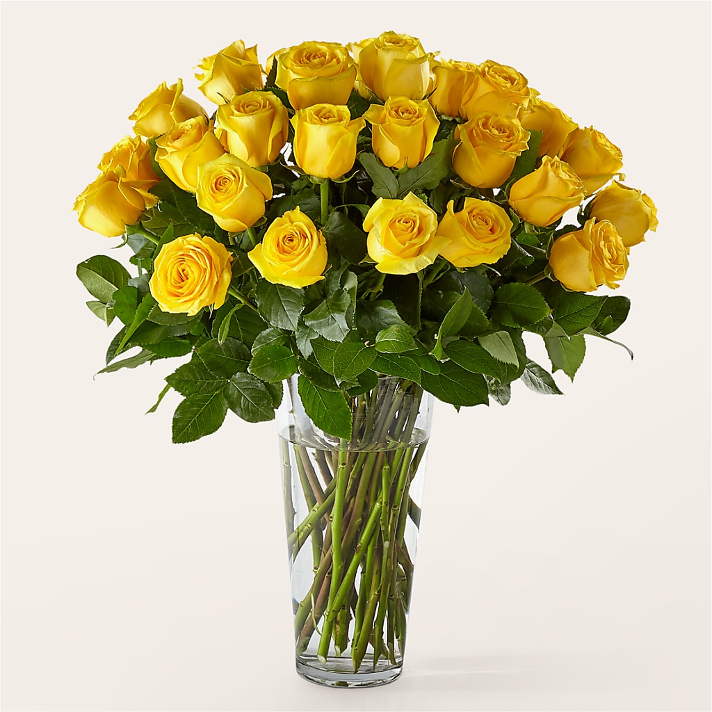 Long Stem Yellow Rose Bouquet – Eastland Heaven Sent Floral, Eastland TX