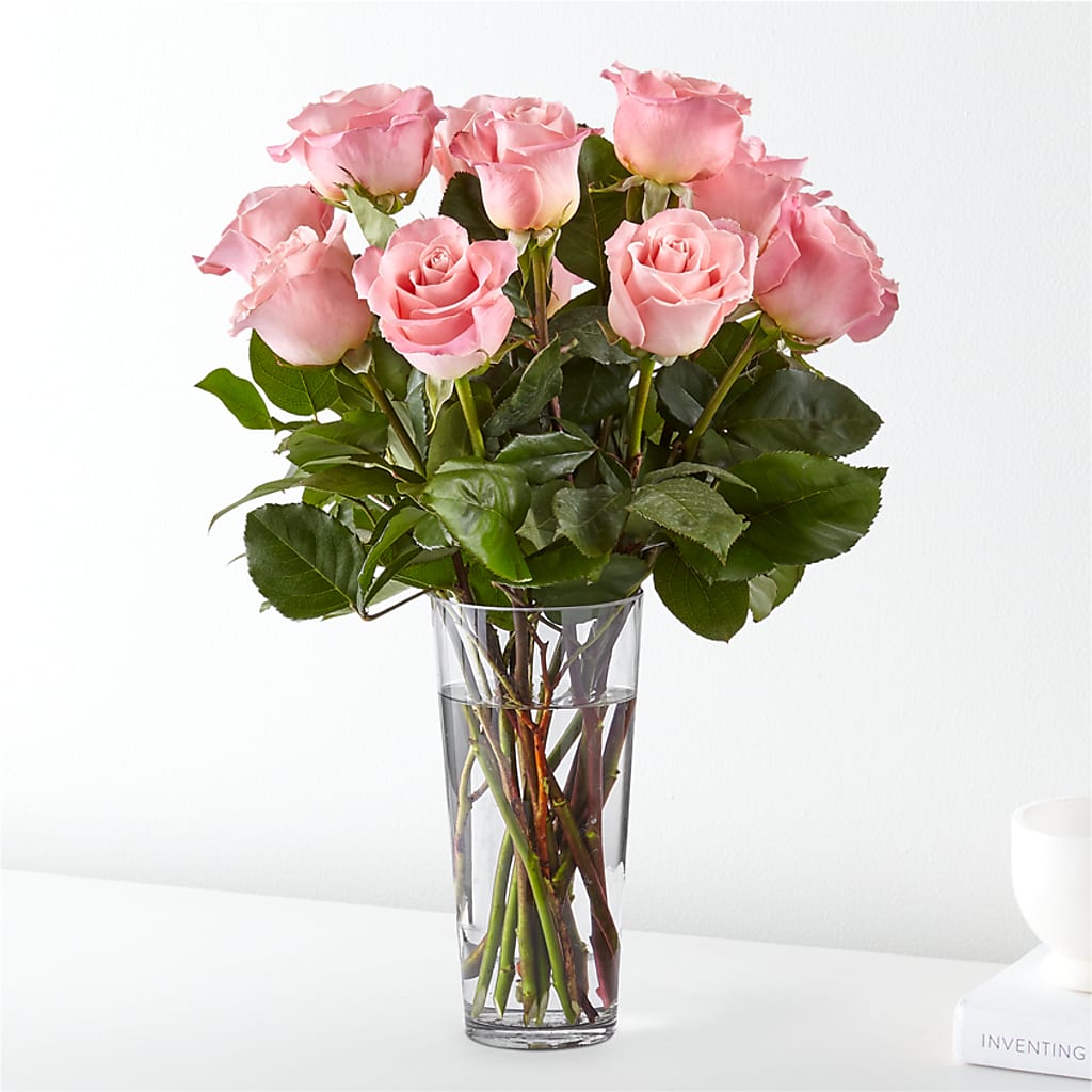 Long Stem Pink Rose Bouquet – Eastland Heaven Sent Floral, Eastland TX