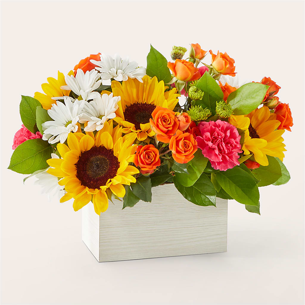 Sun-drenched Blooms Box Bouquet – Eastland Heaven Sent Floral, Eastland TX