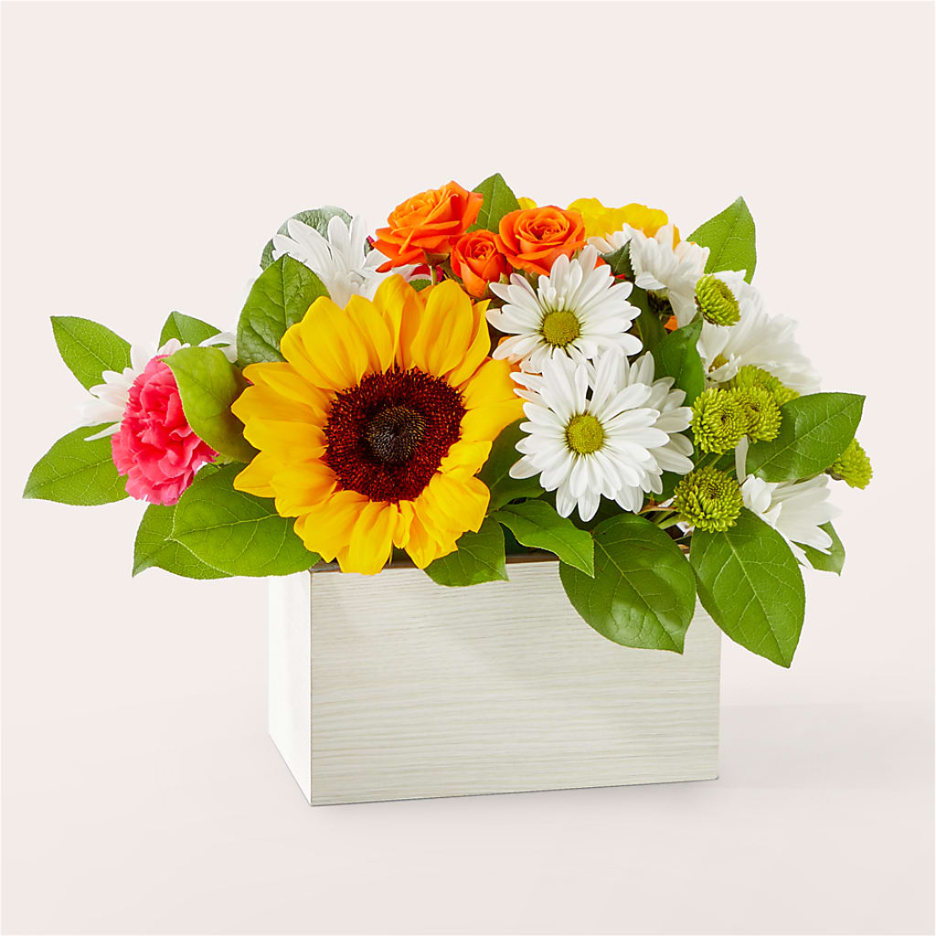 Sun-drenched Blooms Box Bouquet – Eastland Heaven Sent Floral, Eastland TX