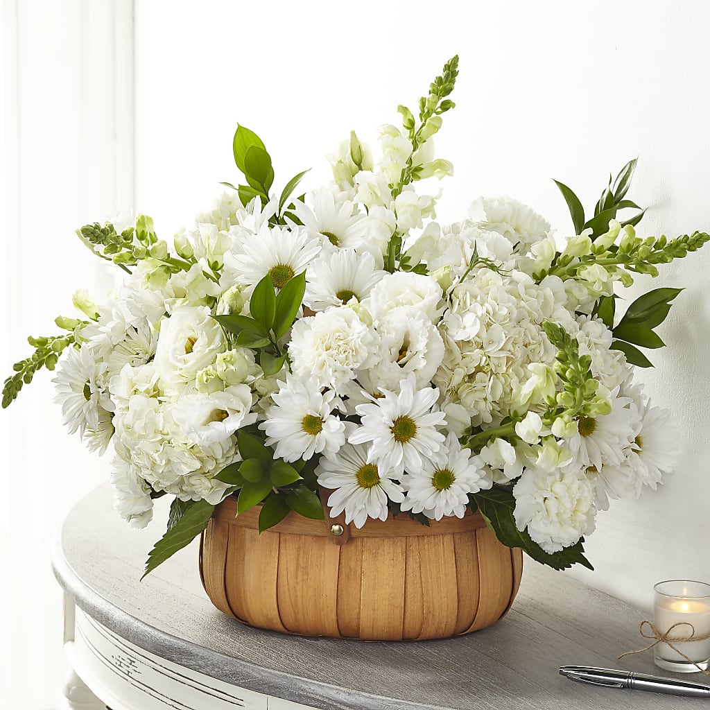 Pure Ivory Basket – Eastland Heaven Sent Floral, Eastland TX