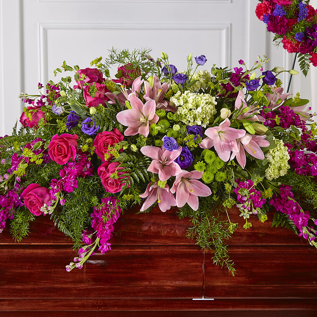 Radiant Tribute Casket Spray – Eastland Heaven Sent Floral, Eastland TX