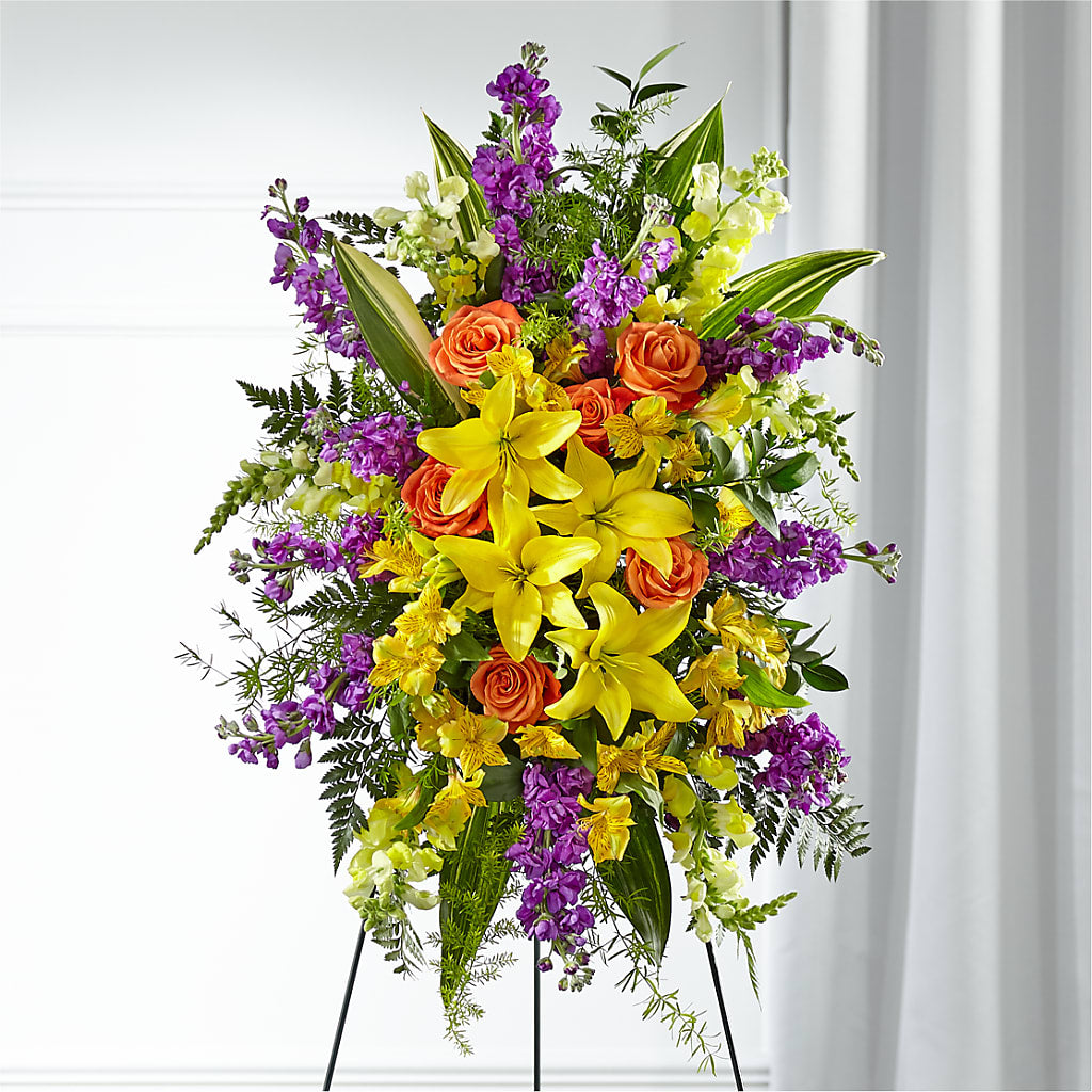 Thoughtful Prayers Standing Spray – Eastland Heaven Sent Floral, Eastland TX