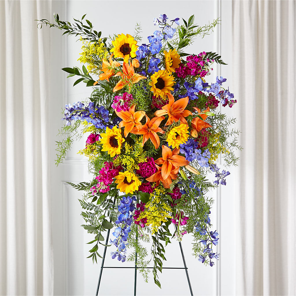 Sunlit Memories Standing Spray (Standard) – Eastland Heaven Sent Floral, Eastland TX