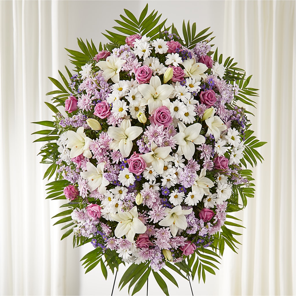 Surrounded by Love Standing Spray – Eastland Heaven Sent Floral, Eastland TX
