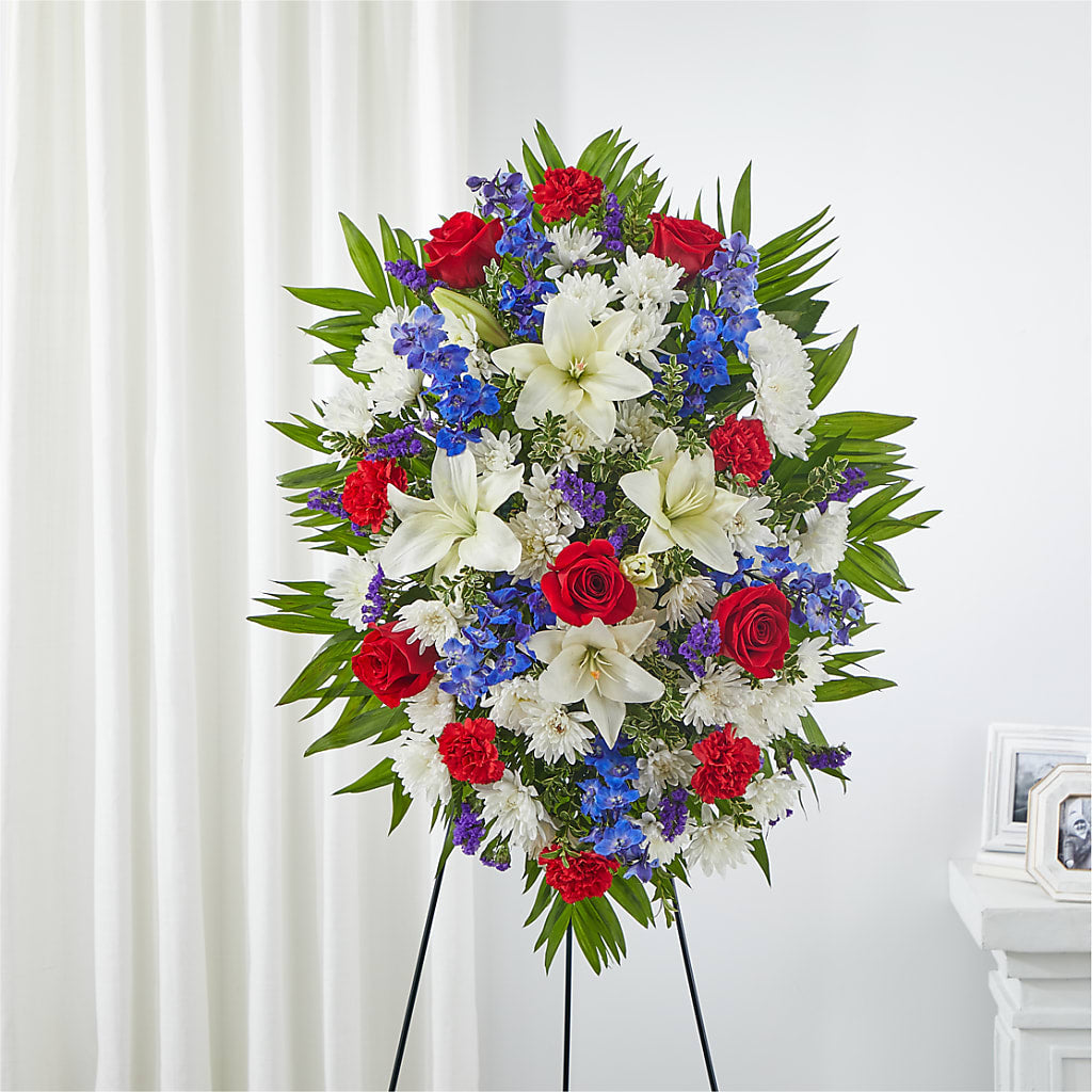 Cherished Service Standing Spray – Eastland Heaven Sent Floral, Eastland TX