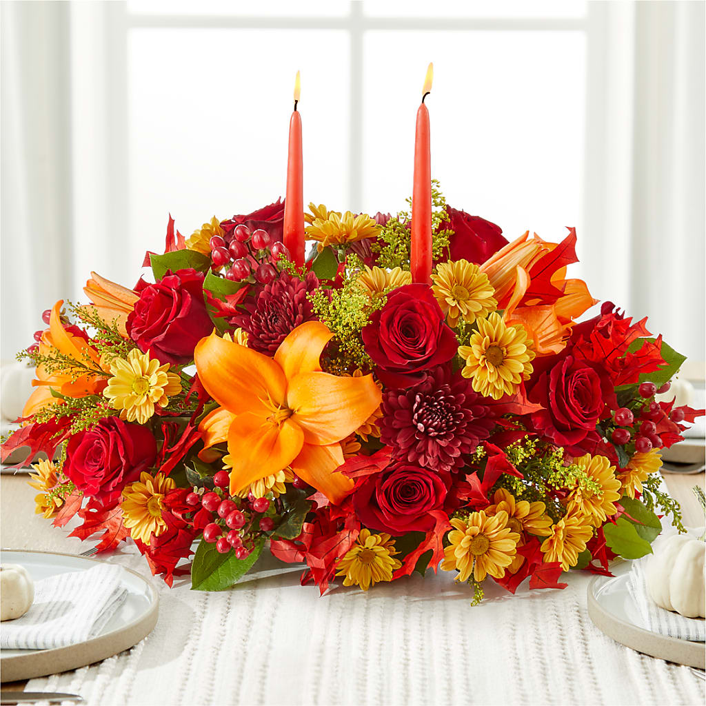 Autumn's Embrace Centerpiece – Eastland Heaven Sent Floral, Eastland TX
