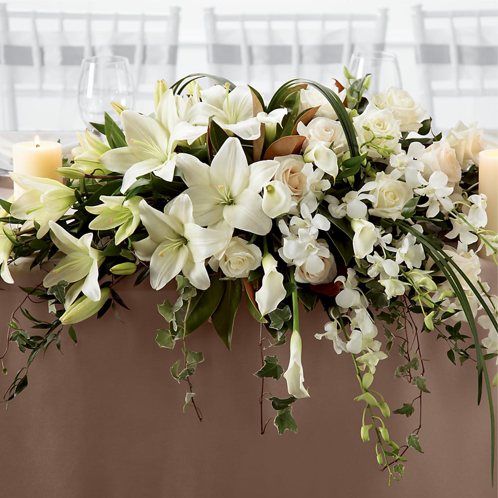 White Linen Arrangement – Eastland Heaven Sent Floral, Eastland TX