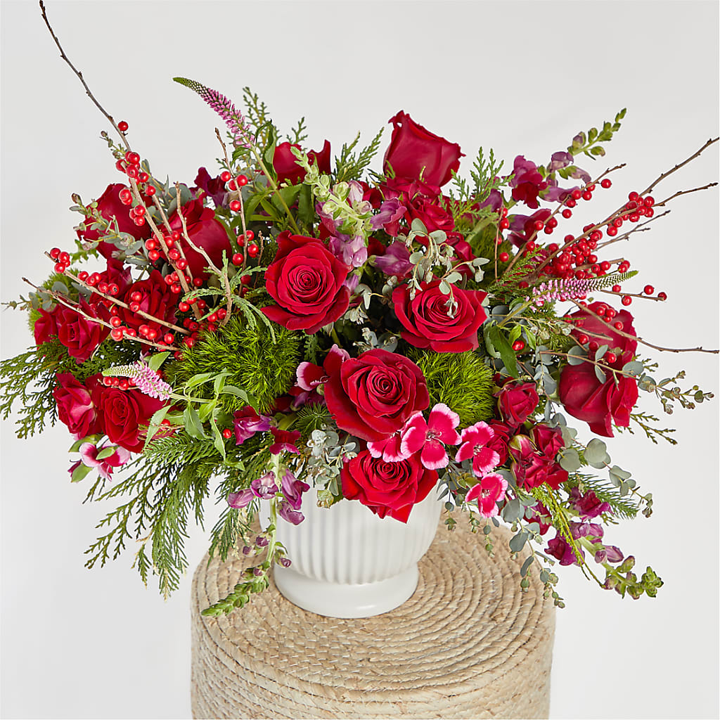 Big Red Bow Bouquet –  Eastland Heaven Sent Floral, Eastland TX