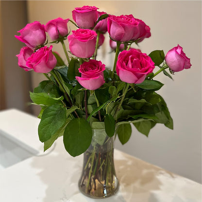 Long Stem Pink Rose Bouquet –  Eastland Heaven Sent Floral, Eastland TX