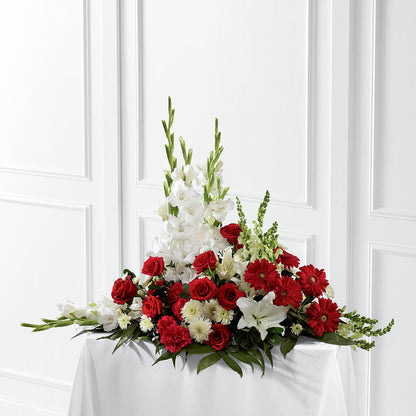 Crimson & White Arrangement –  Eastland Heaven Sent Floral, Eastland TX