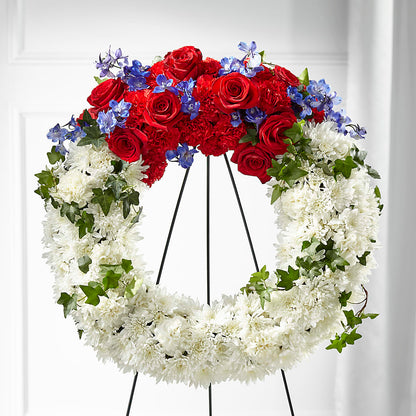 Patriotic Passion Wreath –  Eastland Heaven Sent Floral, Eastland TX