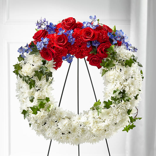 Patriotic Passion Wreath –  Eastland Heaven Sent Floral, Eastland TX