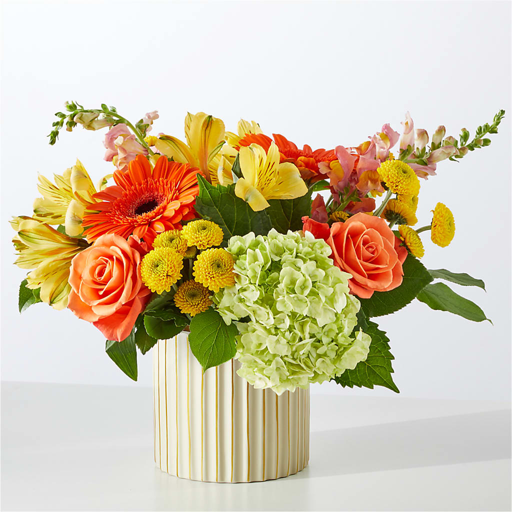 Autumn Sunshine Bouquet with Ivory Vase –  Eastland Heaven Sent Floral, Eastland TX