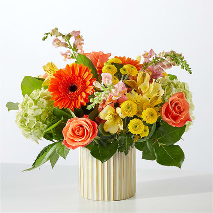 Autumn Sunshine Bouquet with Ivory Vase –  Eastland Heaven Sent Floral, Eastland TX