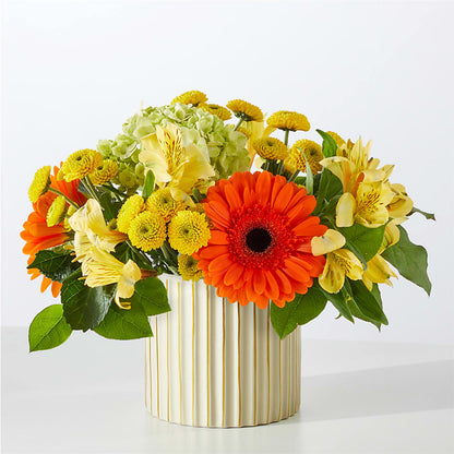 Autumn Sunshine Bouquet with Ivory Vase –  Eastland Heaven Sent Floral, Eastland TX