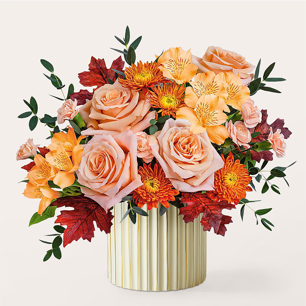 Spiced Latte Bouquet with Ivory Vase –  Eastland Heaven Sent Floral, Eastland TX