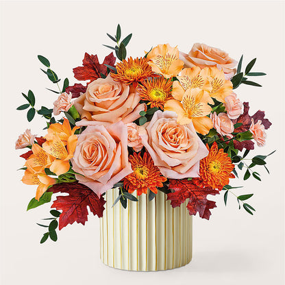 Spiced Latte Bouquet with Ivory Vase –  Eastland Heaven Sent Floral, Eastland TX