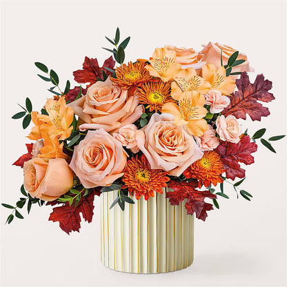 Spiced Latte Bouquet with Ivory Vase –  Eastland Heaven Sent Floral, Eastland TX