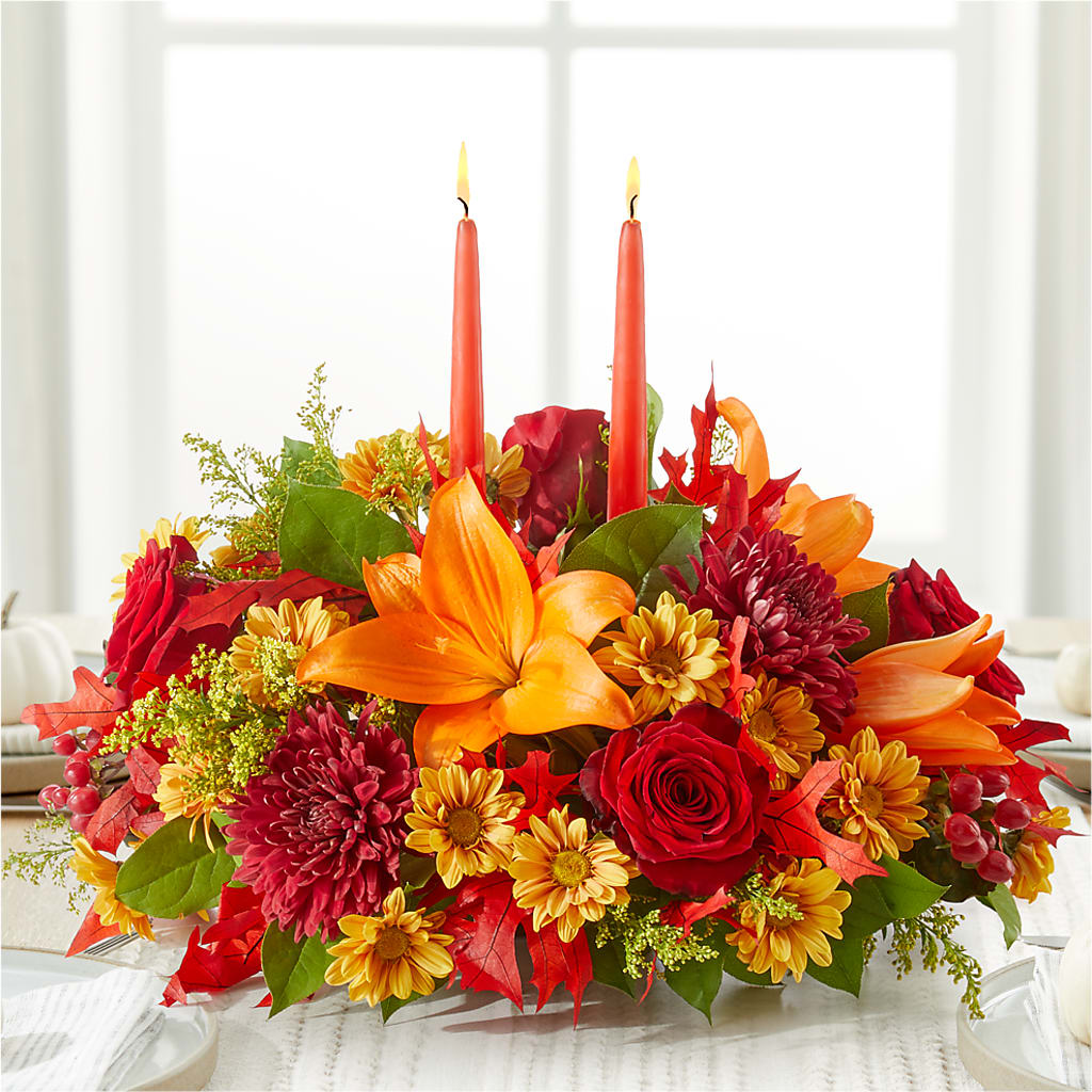 Autumn's Embrace Centerpiece –  Eastland Heaven Sent Floral, Eastland TX