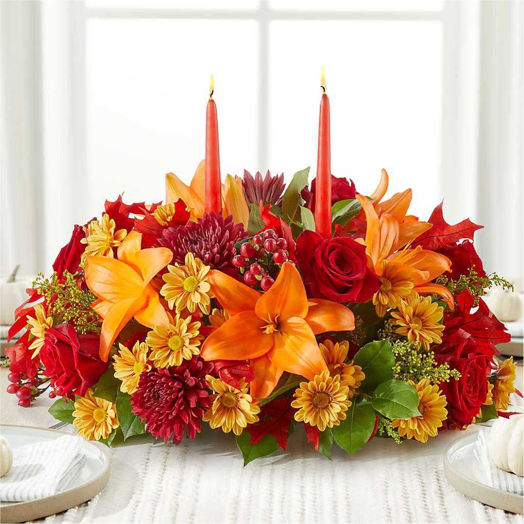 Autumn's Embrace Centerpiece –  Eastland Heaven Sent Floral, Eastland TX
