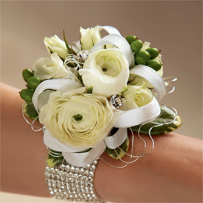 White Wedding Corsage –  Eastland Heaven Sent Floral, Eastland TX
